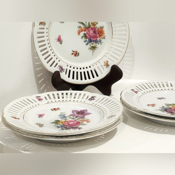 Vintage Bavaria Schumann Germany Rare Porcelain Reticulated open weave.$ EACH - Picture 3 of 5